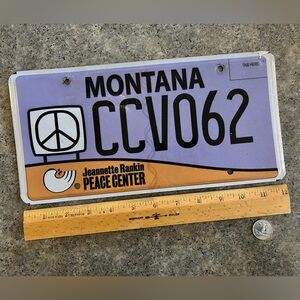 🪪 License Plate Jeannette Rankin Peace Center from Montana, Western Decor